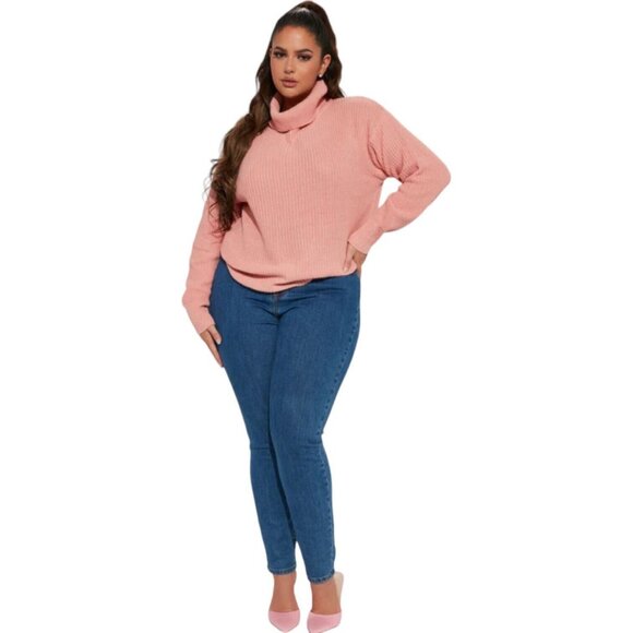 Roll With The Flow Turtleneck Sweater Mauve Women's - Picture 4 of 5